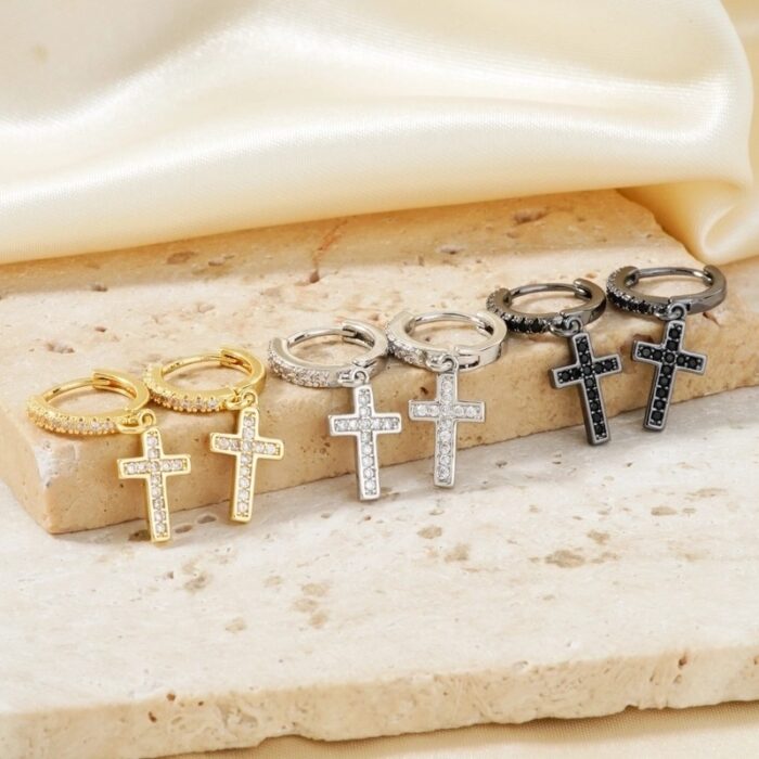 Boucles d’oreilles « Croix Céleste »