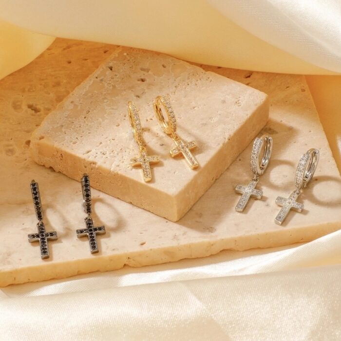 Boucles d’oreilles « Croix Céleste »