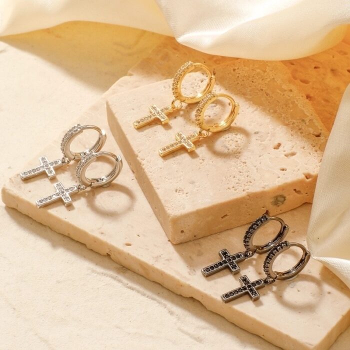Boucles d’oreilles « Croix Céleste »