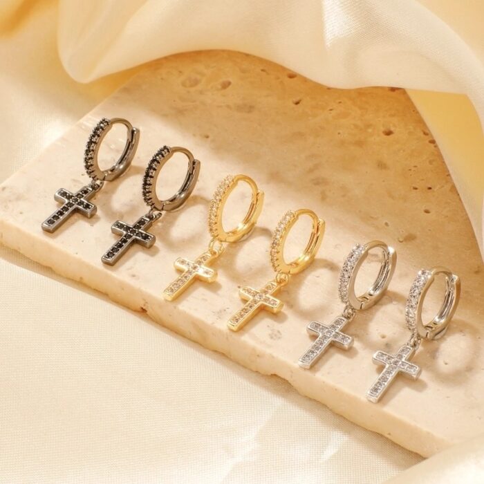 Boucles d’oreilles « Croix Céleste »