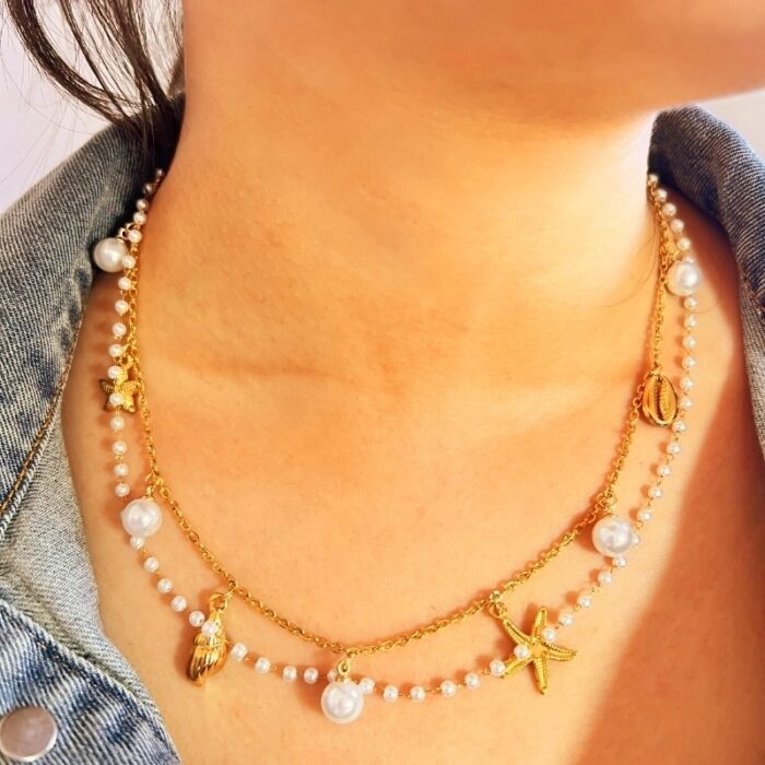 Collier « Rayons Marins » Plaqué Or 18K