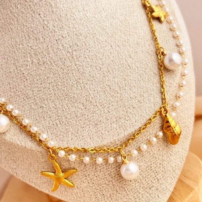 Collier « Rayons Marins » Plaqué Or 18K