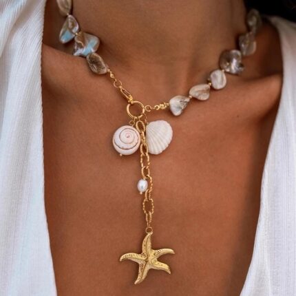 Collier « Sirène d’Or & Coquillages »