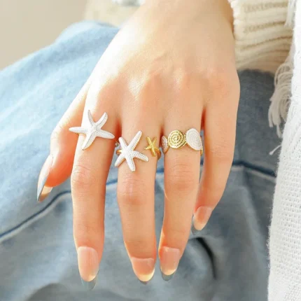 Lot de 3 Bagues «Etoiles de Mer »